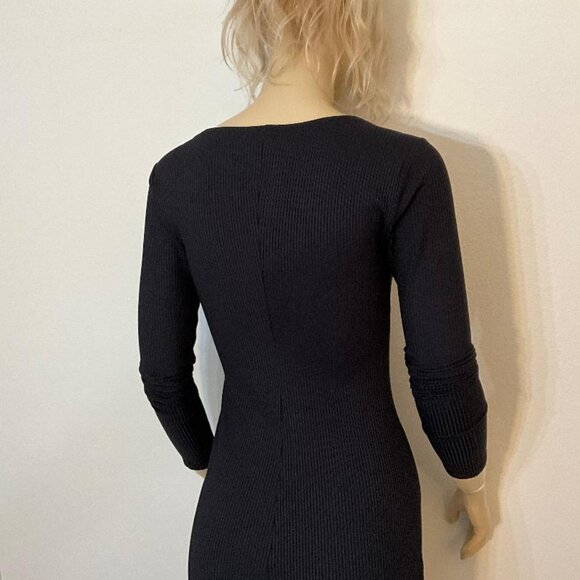ABERCROMBIE & FITCH NWOT Black Bodycon Ribbed Maxi Dress Size S - Picture 5 of 8
